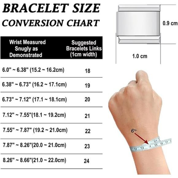 Gold italian charm bracelet set stainless steel 9mm modular link starter kit jew - Picture 2 of 7